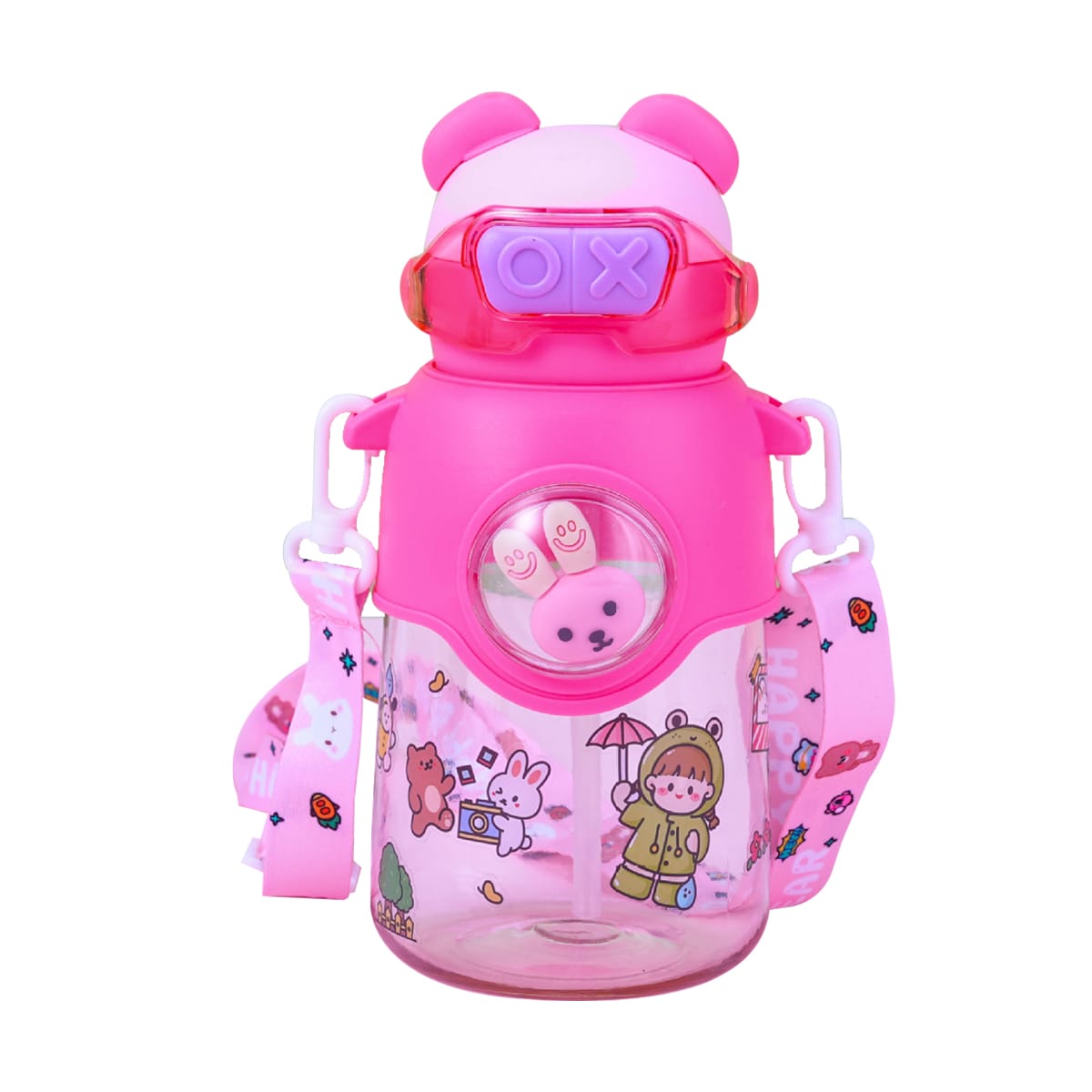 BOTELLAS DE AGUA PLASTICO DISEÑO OSO 650ML COLORES4