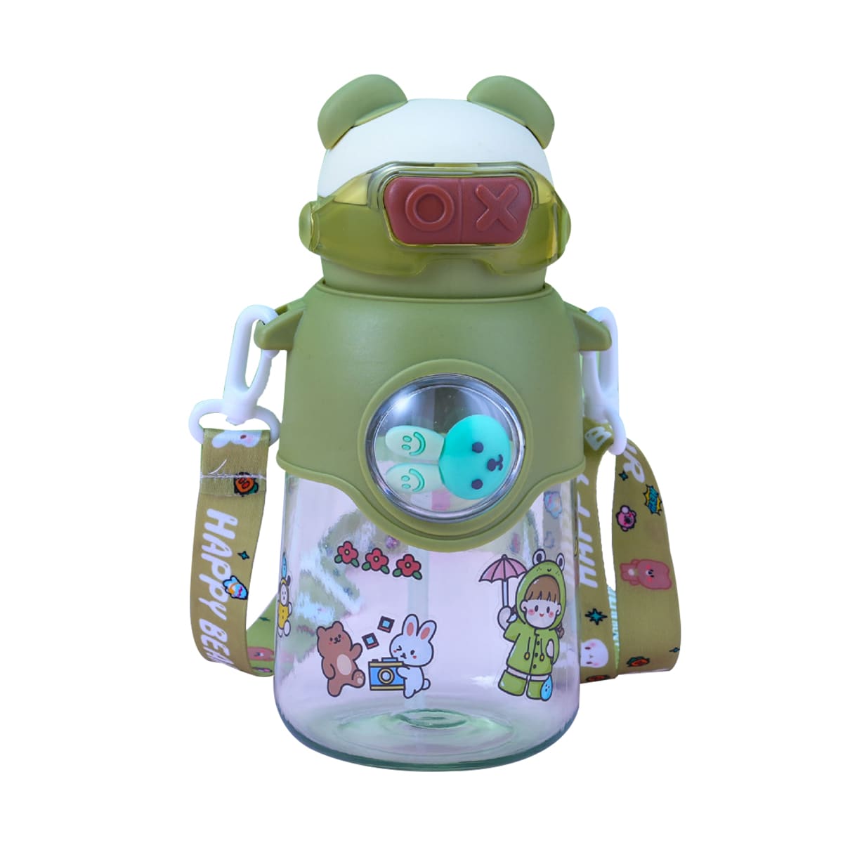 BOTELLAS DE AGUA PLASTICO DISEÑO OSO 650ML COLORES5