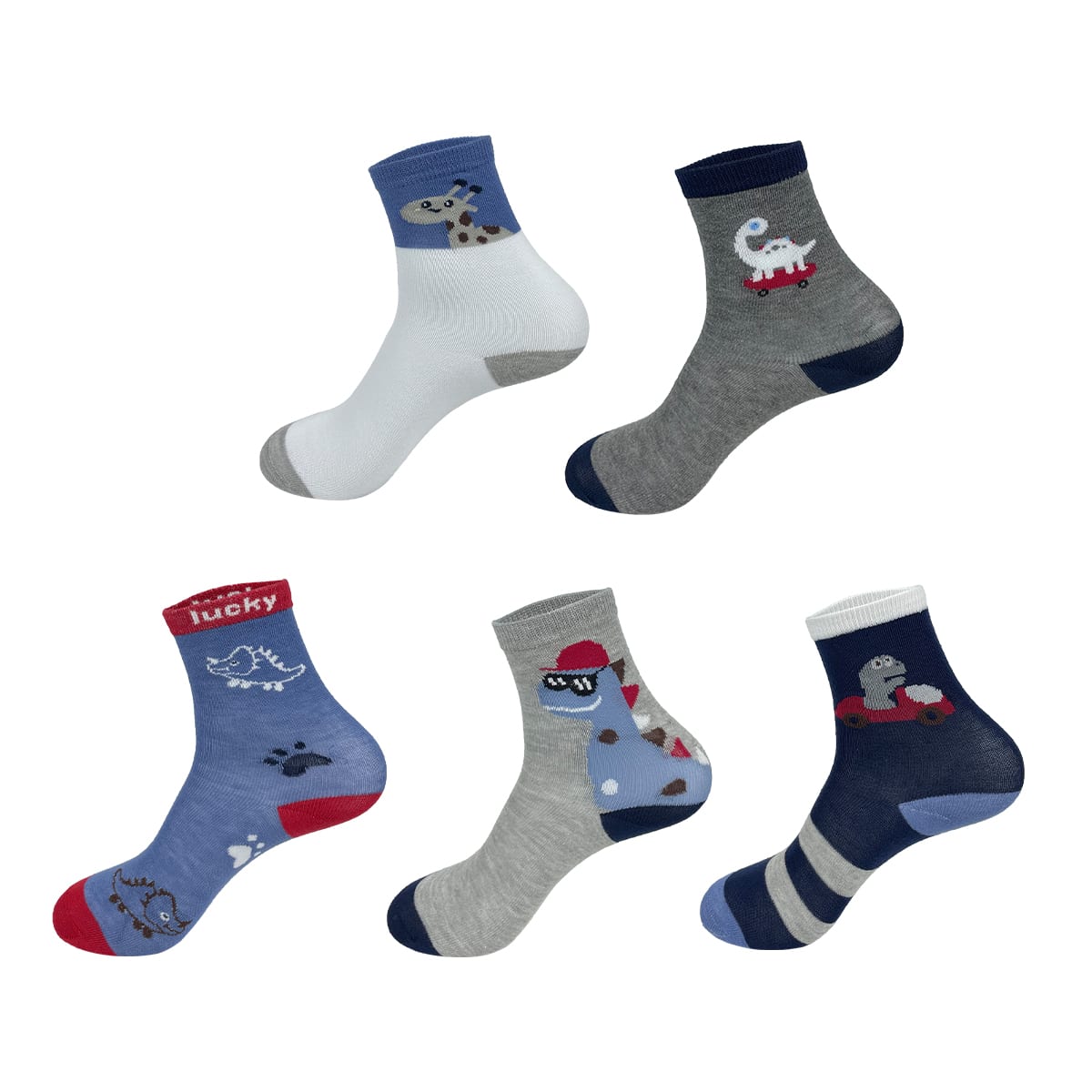 CALCETIN NIÑO MEDIA CAÑA DINOSAURIO 3-6 AÑOS 0