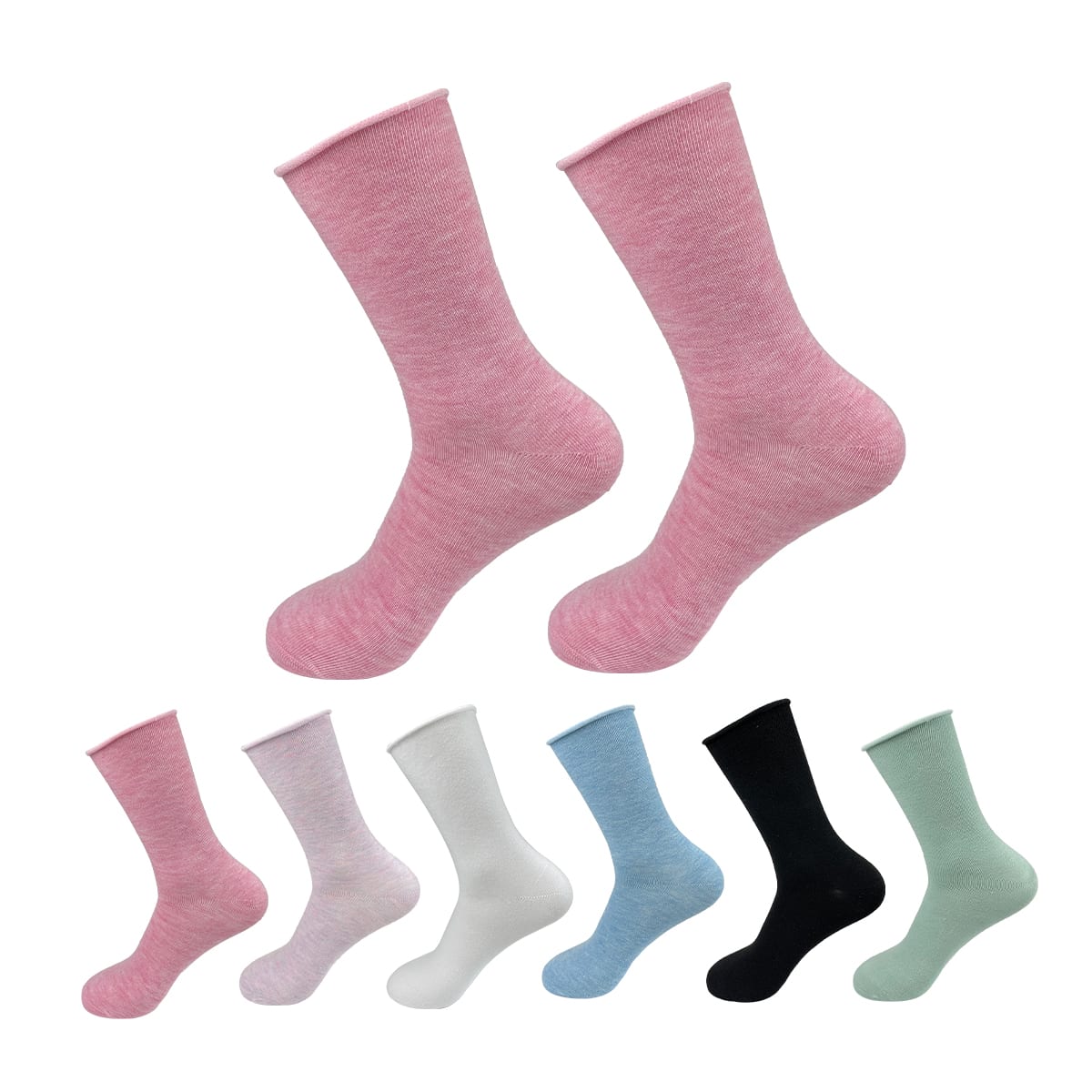 CALCETINES DE MUJER MEDIA CAÑA COLOR LISO 2