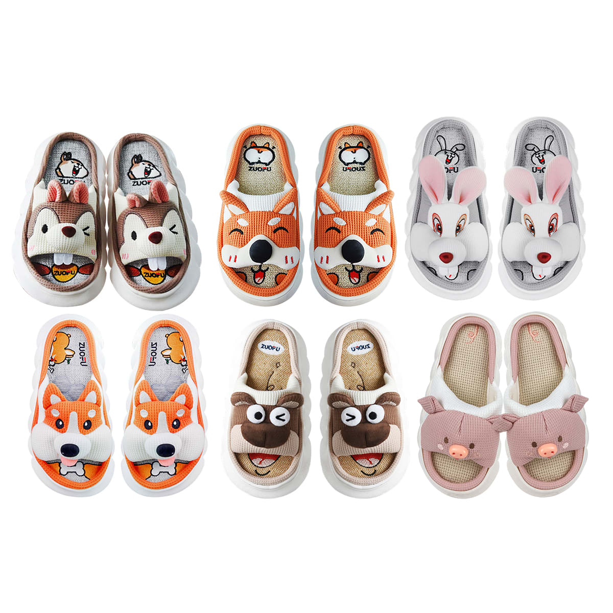 PANTUFLA DE ADULTO ANIMALES SURTIDOS TALLA 36-41 | 36 UNID 0