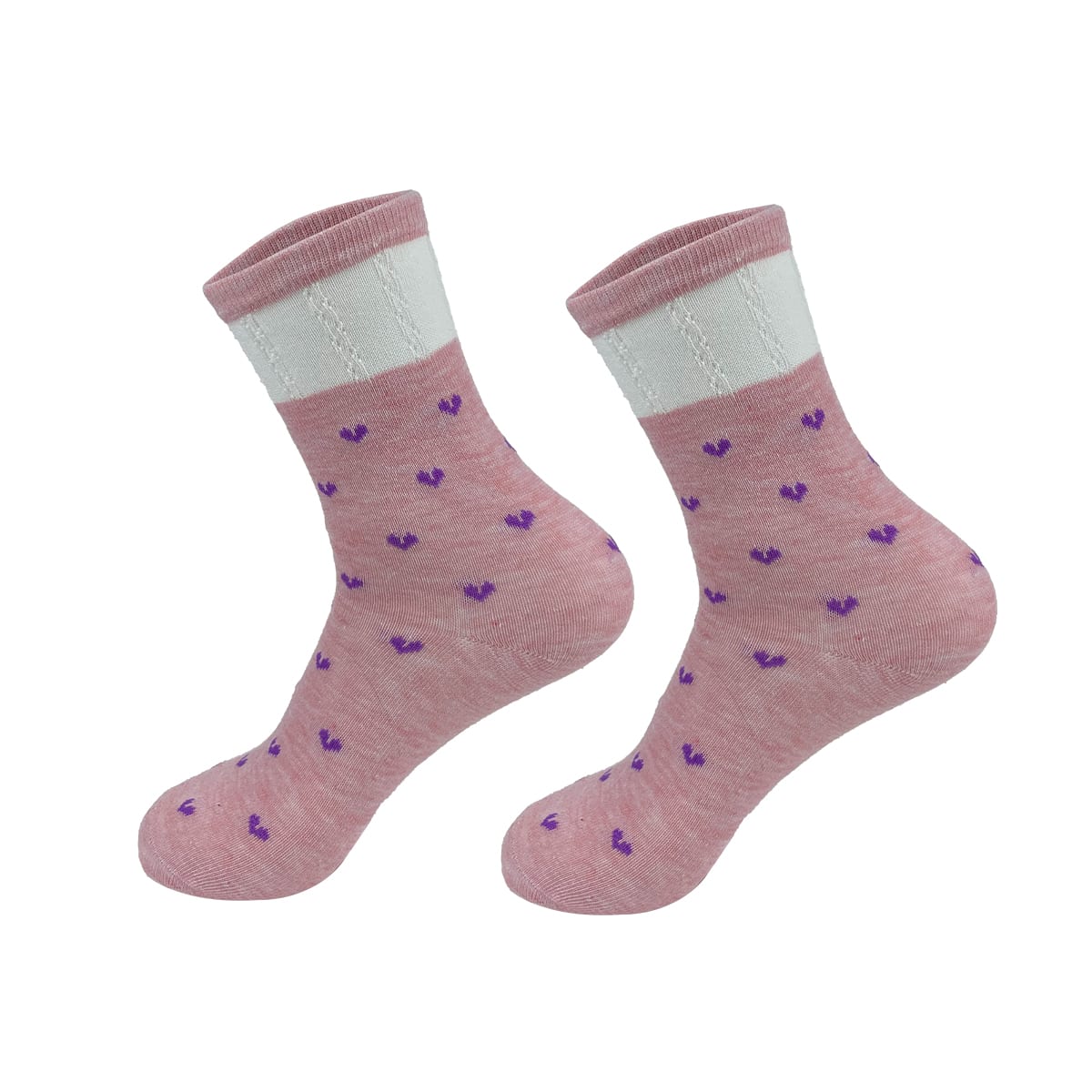 CALCETINES DE NIÑA DISEÑO CORAZON TALLA 6-9 AÑOS| 12 UNID6