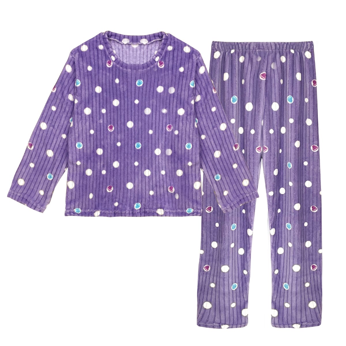 PIJAMA DE MUJER PLUSH CON DISEÑO ROSADO/MORADO | 12 UNID3