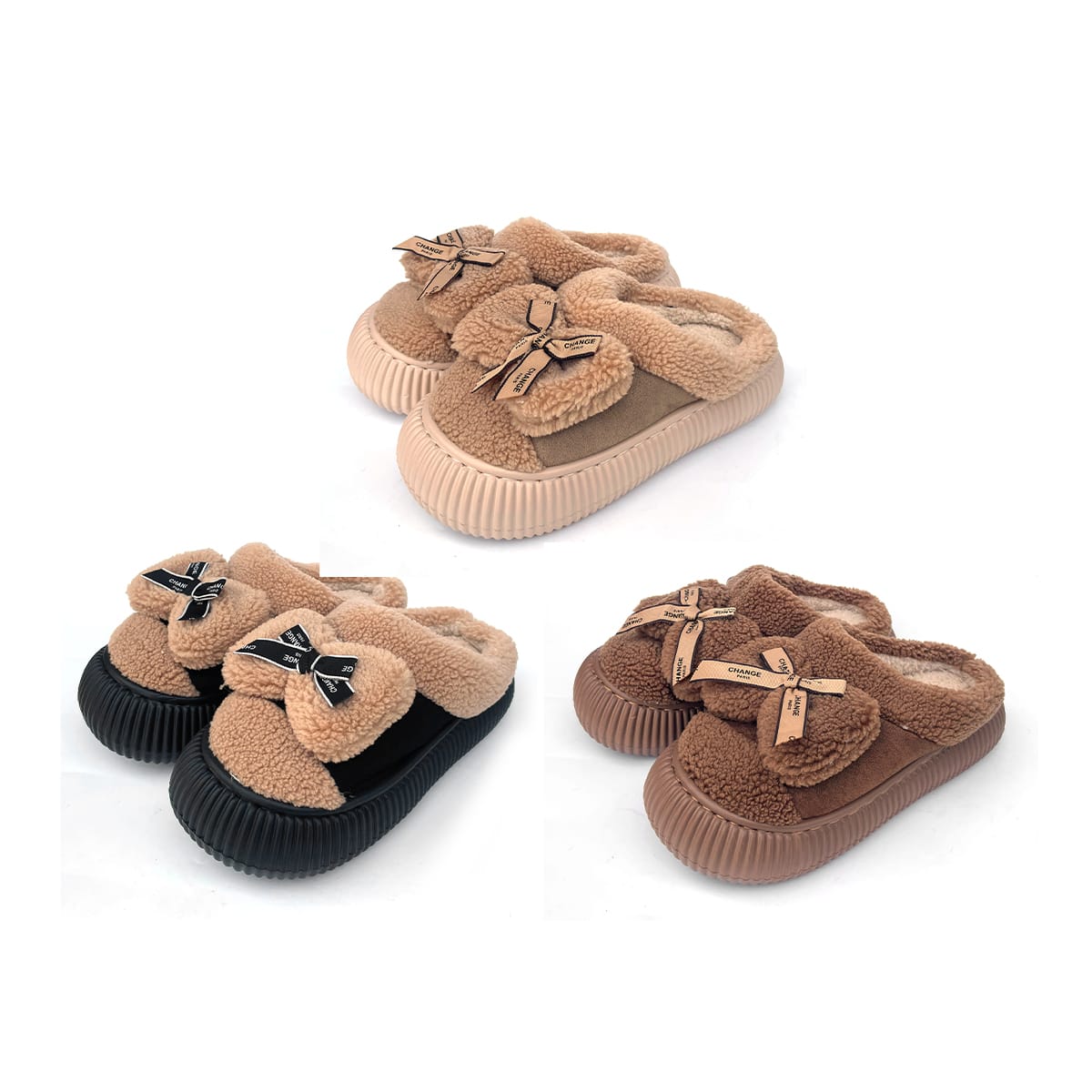 PANTUFLA LAZO PELUDO, SUELA GRUESA PELUDO 36-412