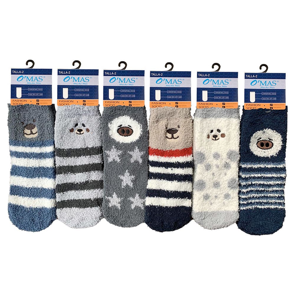 CALCETINES DE NIÑO PLUMADA MEDIA CAÑA DISEÑO SURTIDO TALLA 2 |12 UNID 0