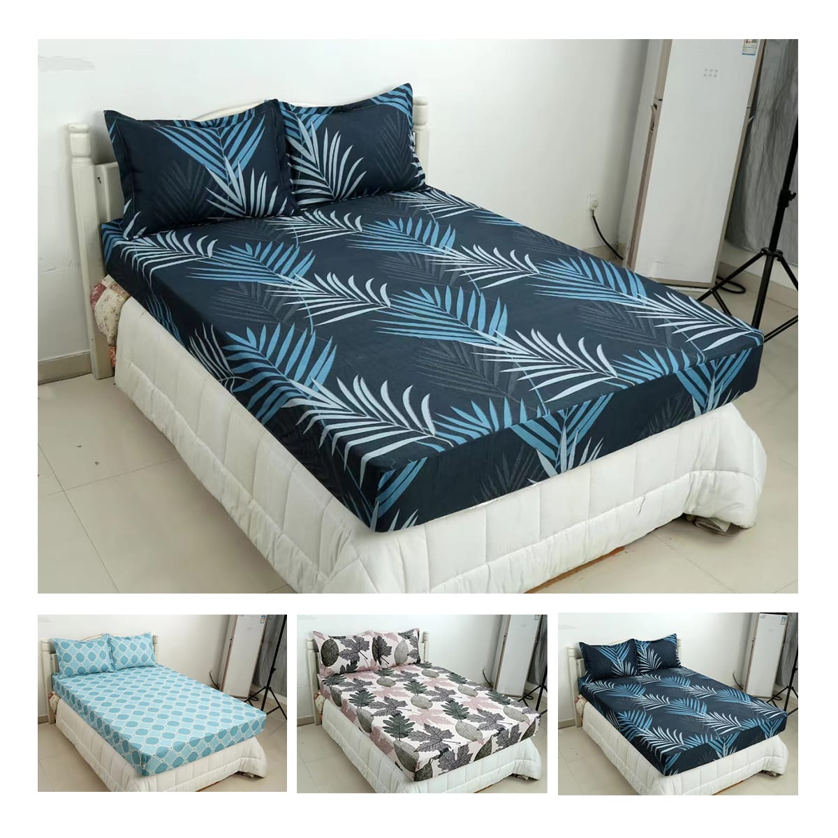 JUEGO DE SABANA CUBRE COLCHON Y FUNDA 2.5 PLAZAS DISEÑO | 12UNID 0