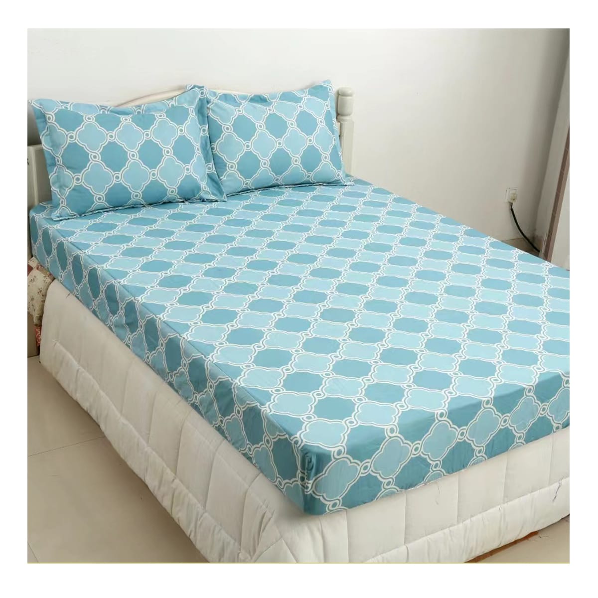 JUEGO DE SABANA CUBRE COLCHON Y FUNDA 2.5 PLAZAS DISEÑO | 12UNID4