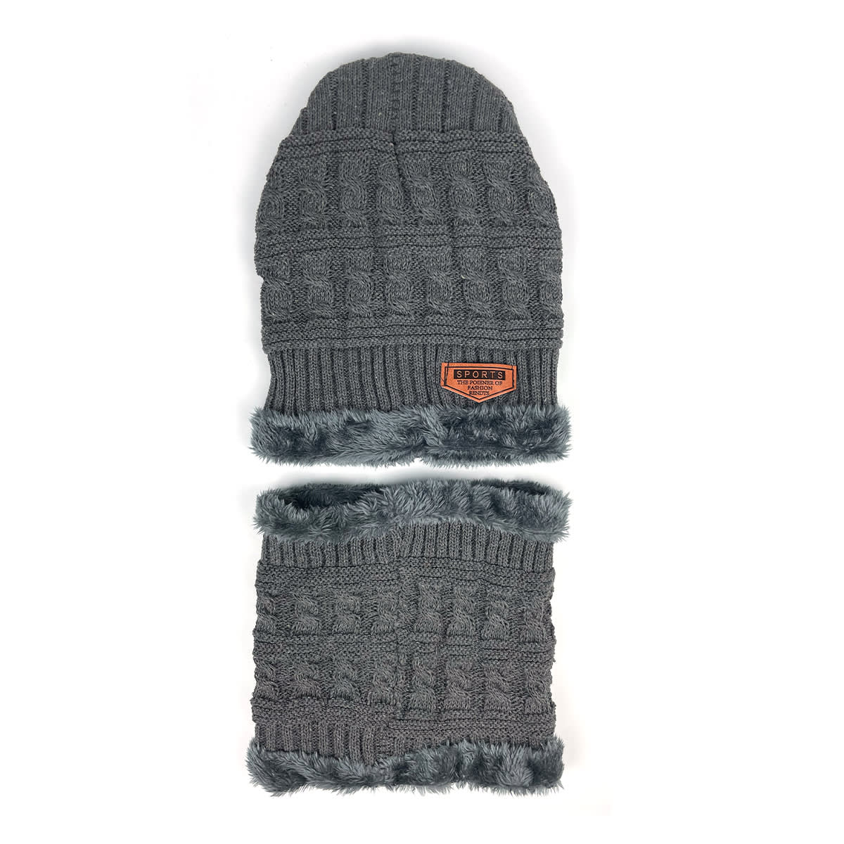 GORRO DE NIÑO CON CUELLO LISO DOBLE CAPA 17X17CM 17X15CM | 12 UNID3