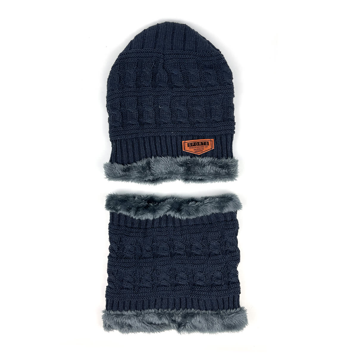 GORRO DE NIÑO CON CUELLO LISO DOBLE CAPA 17X17CM 17X15CM | 12 UNID2