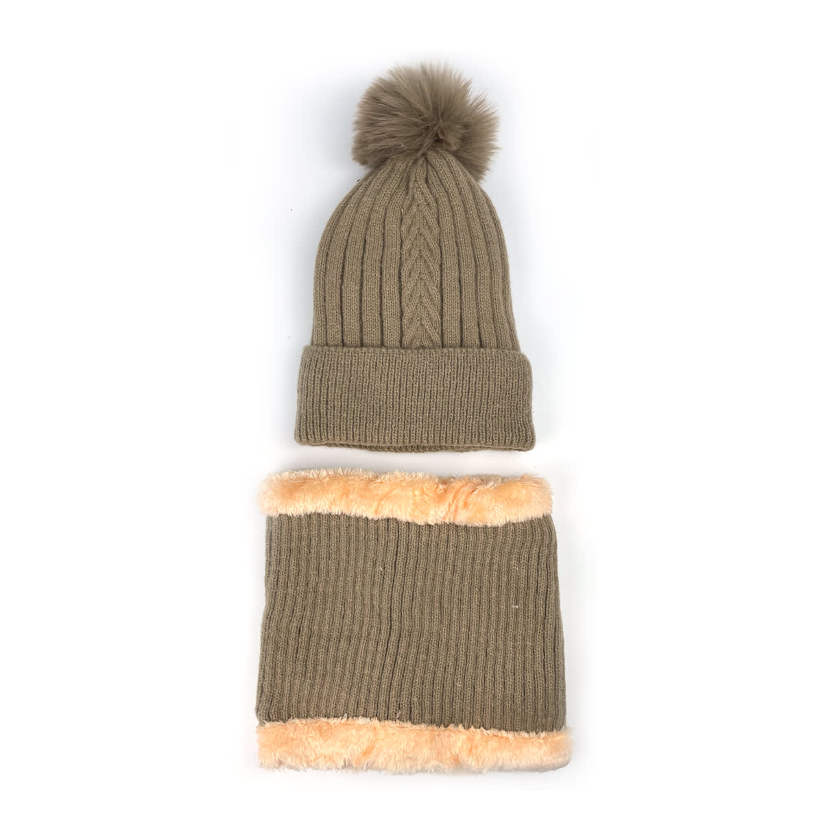 GORRO DE MUJER CON CUELLO LISO SURTIDO TEJIDO PON PON 21X22CM | 12 UNID3