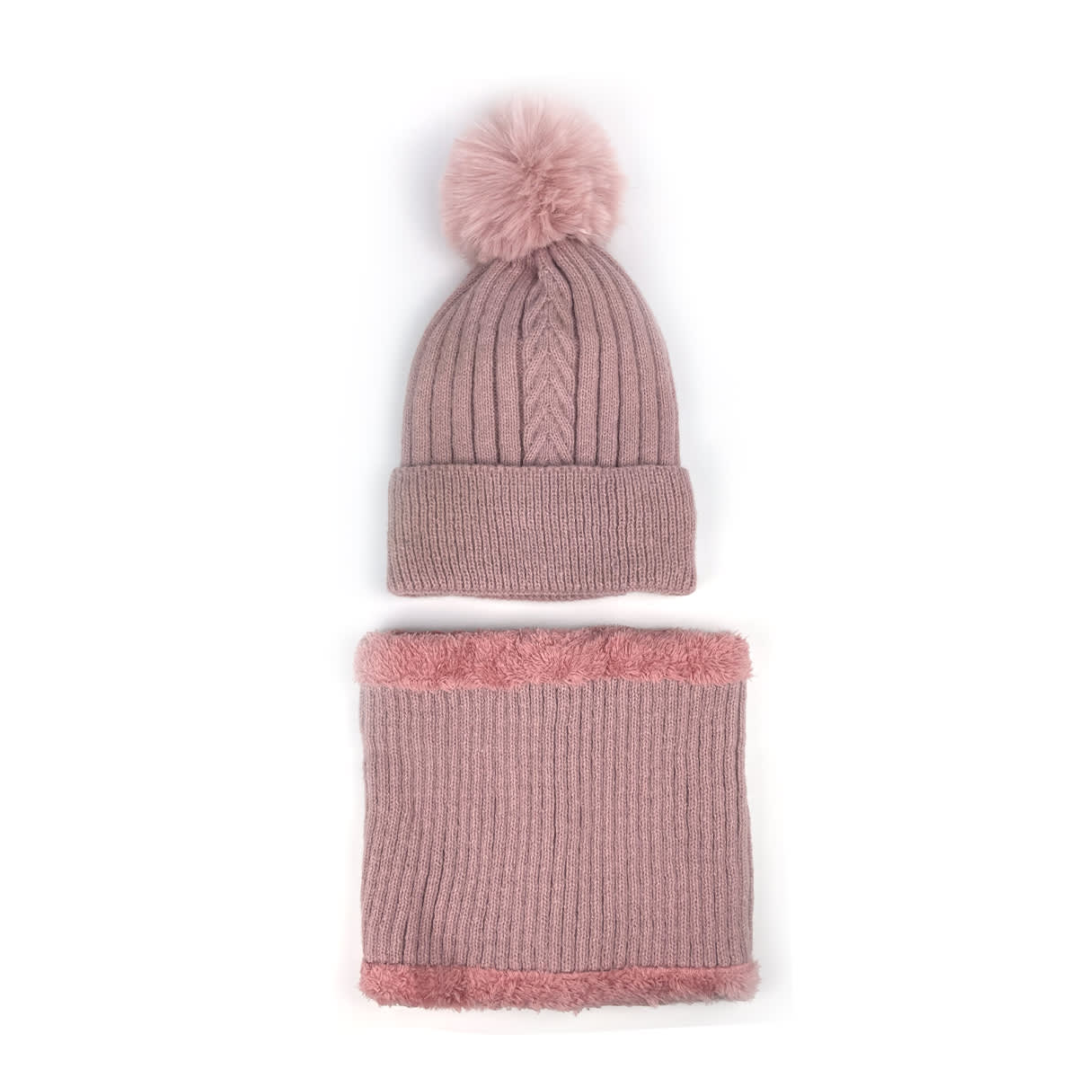 GORRO DE MUJER CON CUELLO LISO SURTIDO TEJIDO PON PON 21X22CM | 12 UNID4