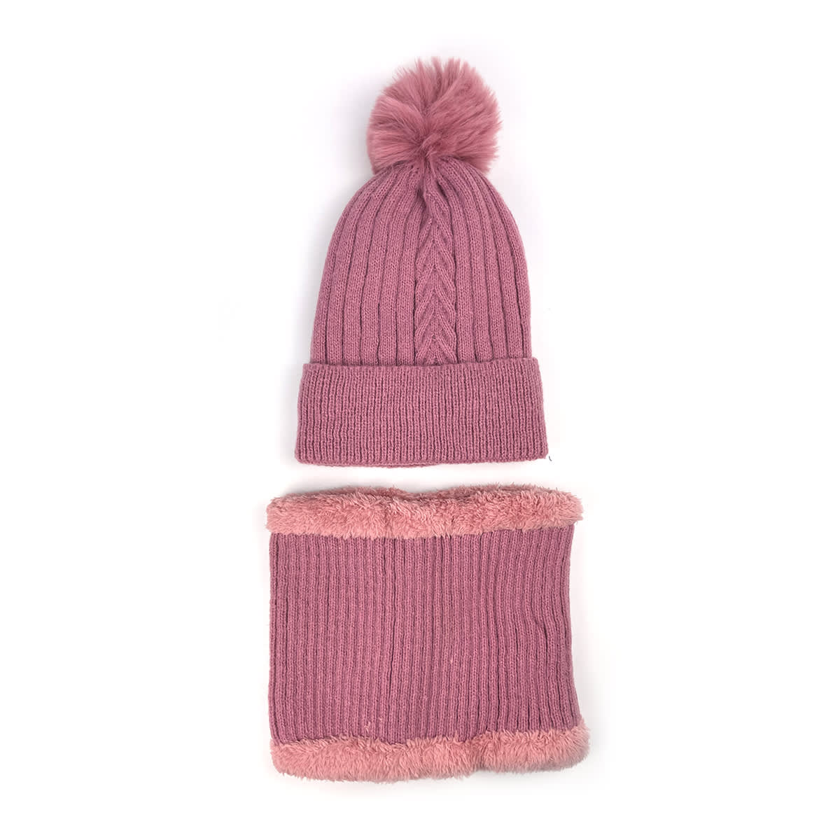 GORRO DE MUJER CON CUELLO LISO SURTIDO TEJIDO PON PON 21X22CM | 12 UNID5