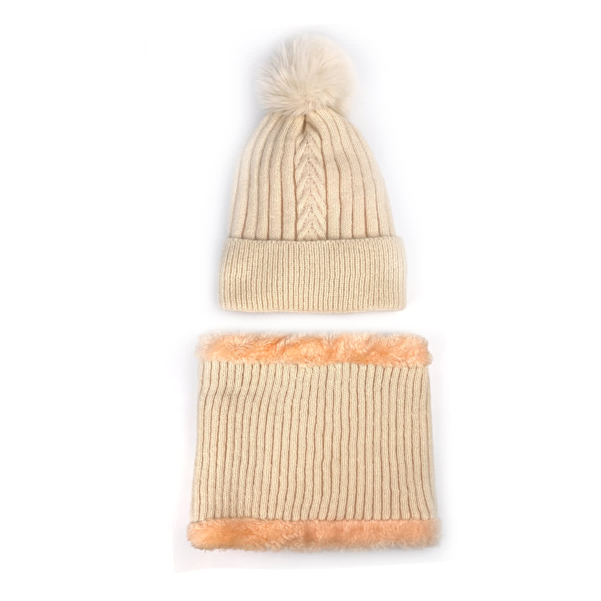 GORRO DE MUJER CON CUELLO LISO SURTIDO TEJIDO PON PON 21X22CM | 12 UNID6