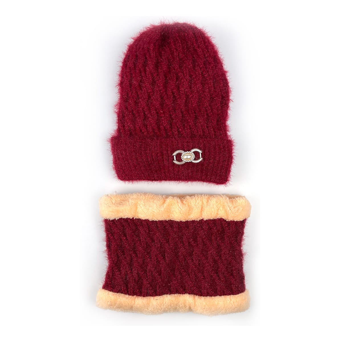 GORRO DE NIÑA JUVENIL CON CUELLO LISO  TEJIDO TRENZADO 20X22CM | 12 UNID2