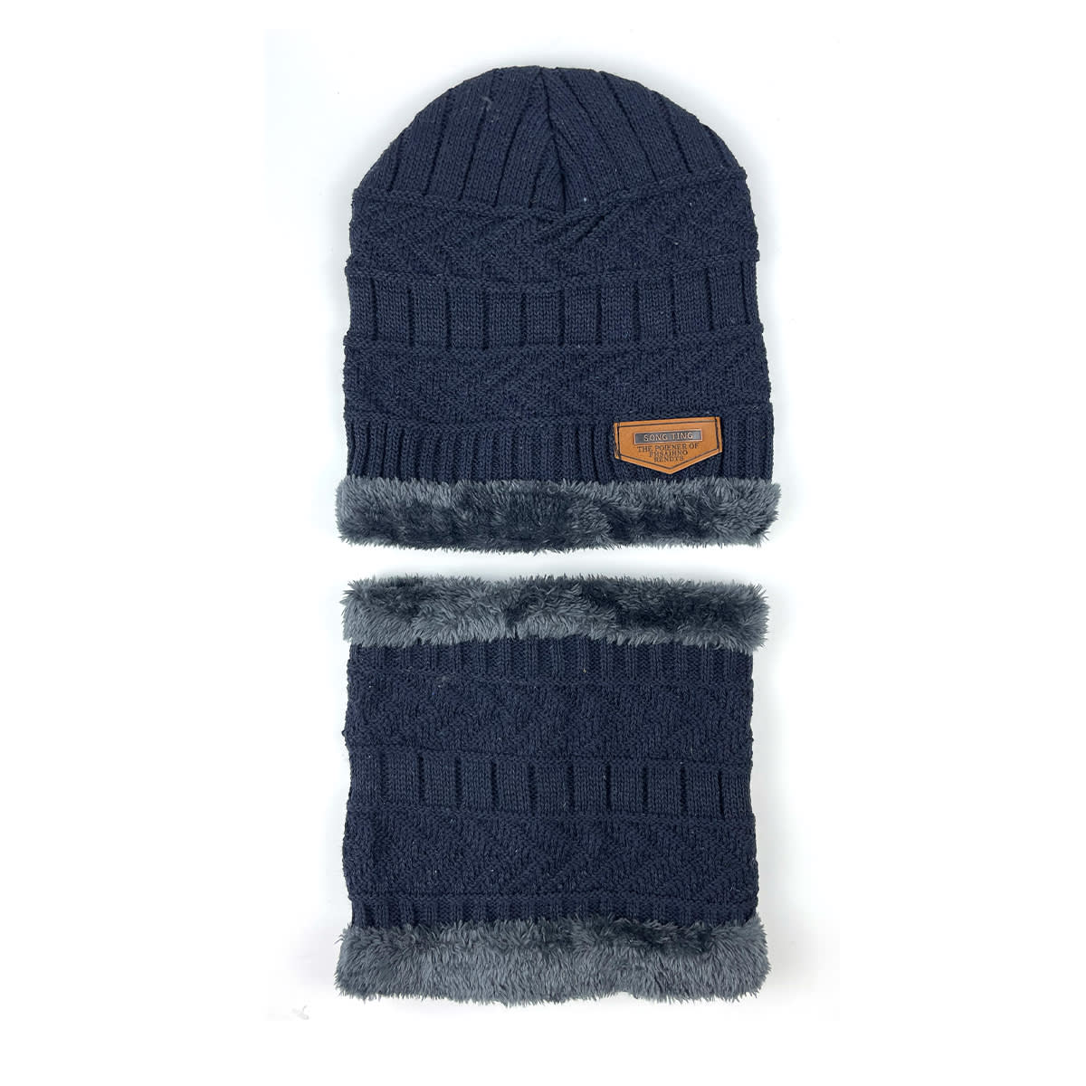 GORRO DE NIÑO CON CUELLO DOBLE CAPA PLUSH 17X18CM | 12 UNID2