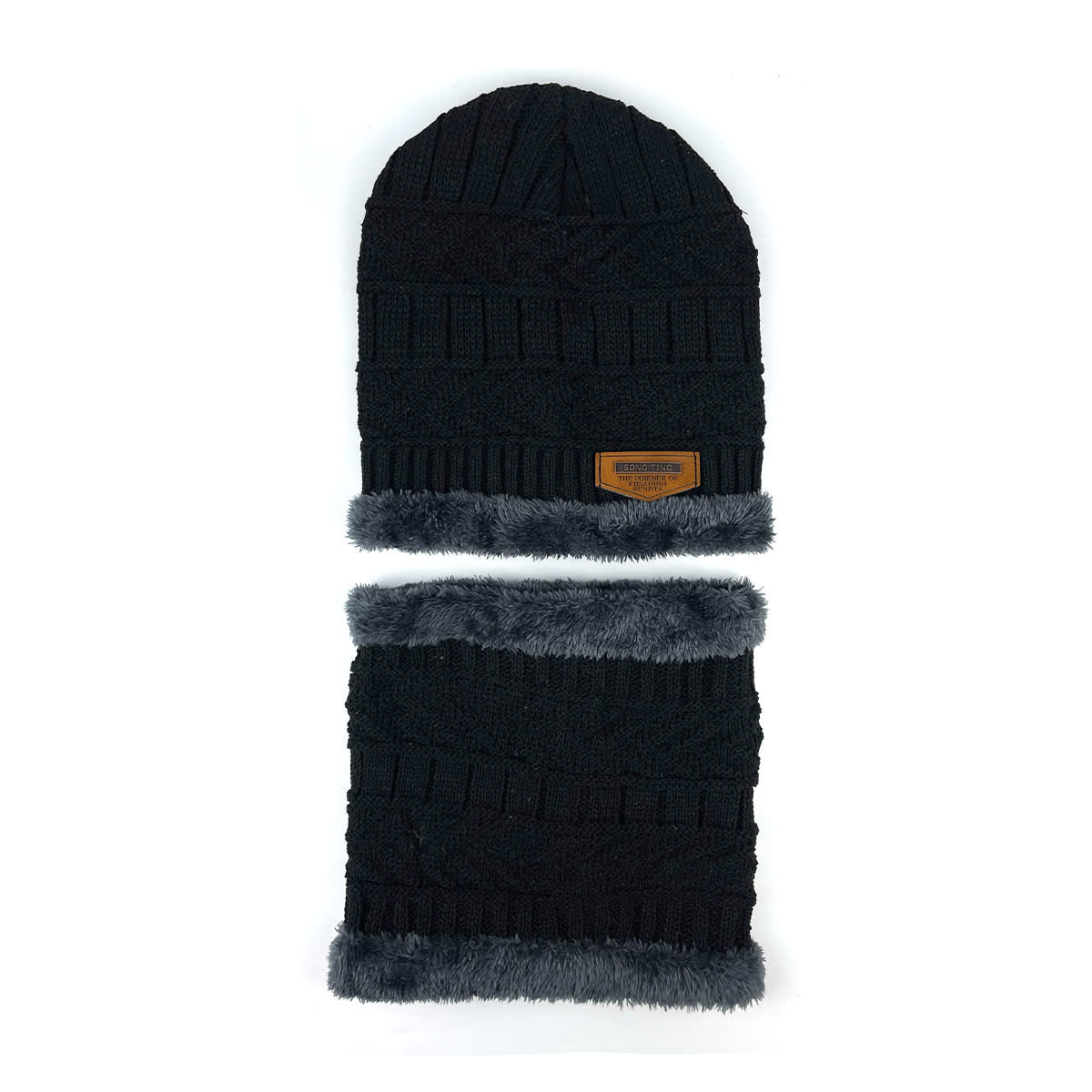 GORRO DE NIÑO CON CUELLO DOBLE CAPA PLUSH 17X18CM | 12 UNID3