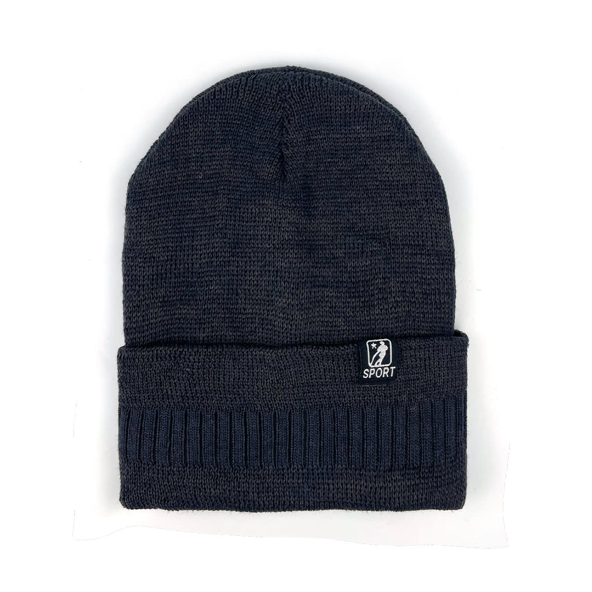 GORRO DE HOMBRE PLUSH DOBLE CAPA GRUESO LISO 21X22CM | 12 UNID6