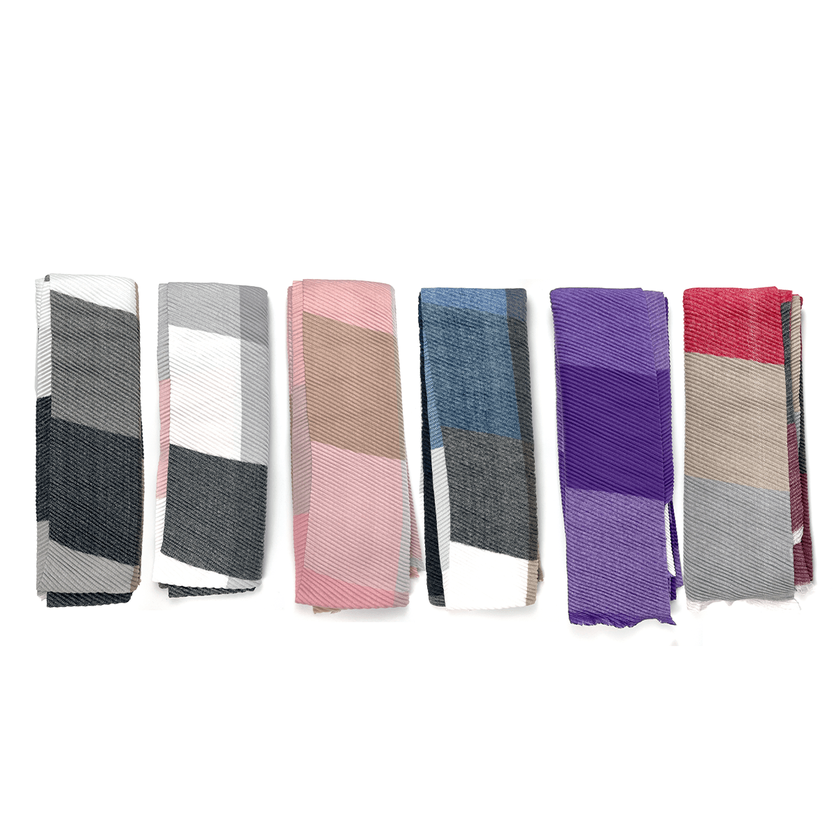 BUFANDA MUJER CUADROS COLORES 60x180CM2