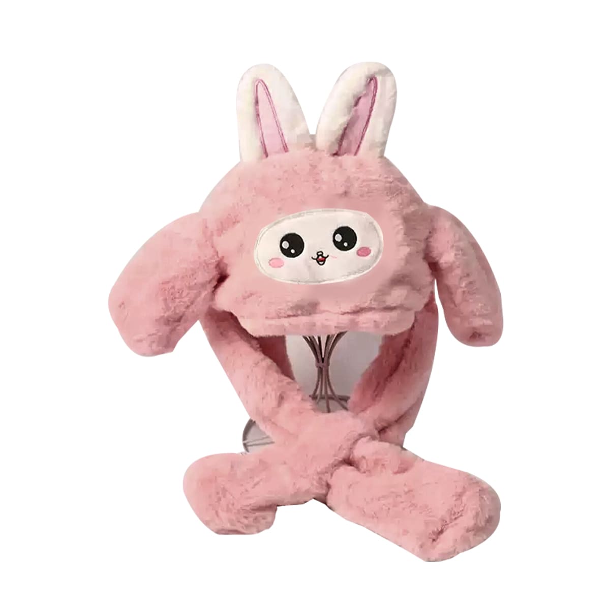 GORRO INFANTIL CON BUFANDA Y OREJAS MOVILES CON SONIDO CONEJO | 12 UNID6