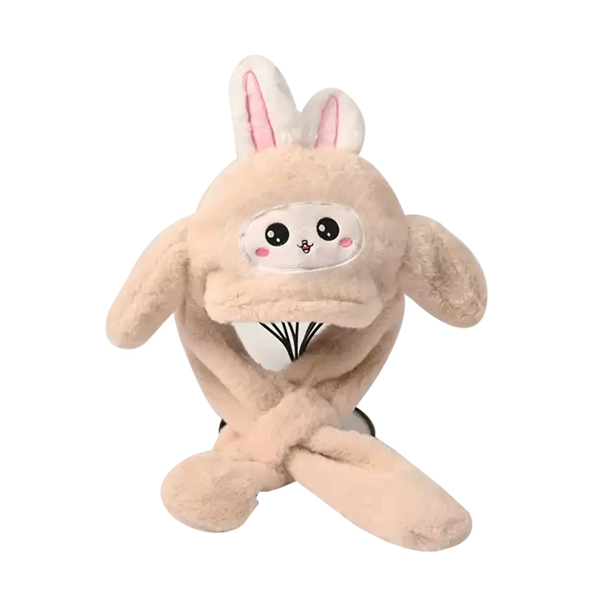 GORRO INFANTIL CON BUFANDA Y OREJAS MOVILES CON SONIDO CONEJO | 12 UNID4