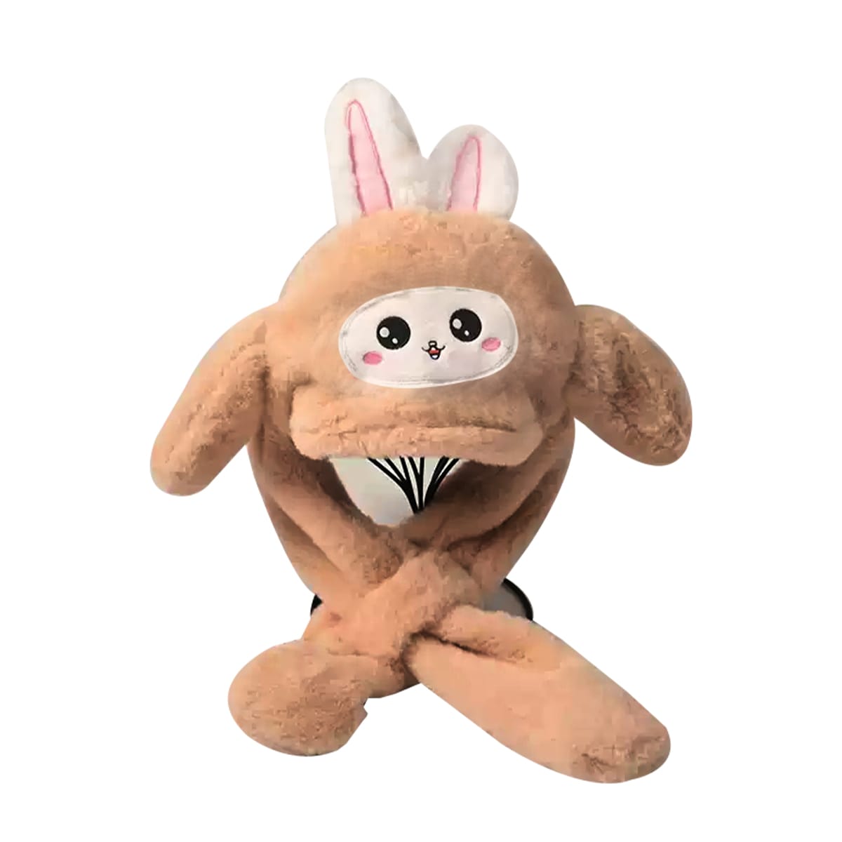 GORRO INFANTIL CON BUFANDA Y OREJAS MOVILES CON SONIDO CONEJO | 12 UNID3