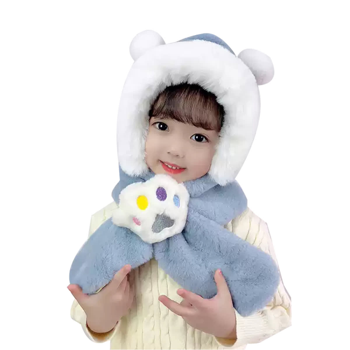 GORRO INFANTIL CON BUFANDA HUELLA TALLA UNICA | 12 UNID6