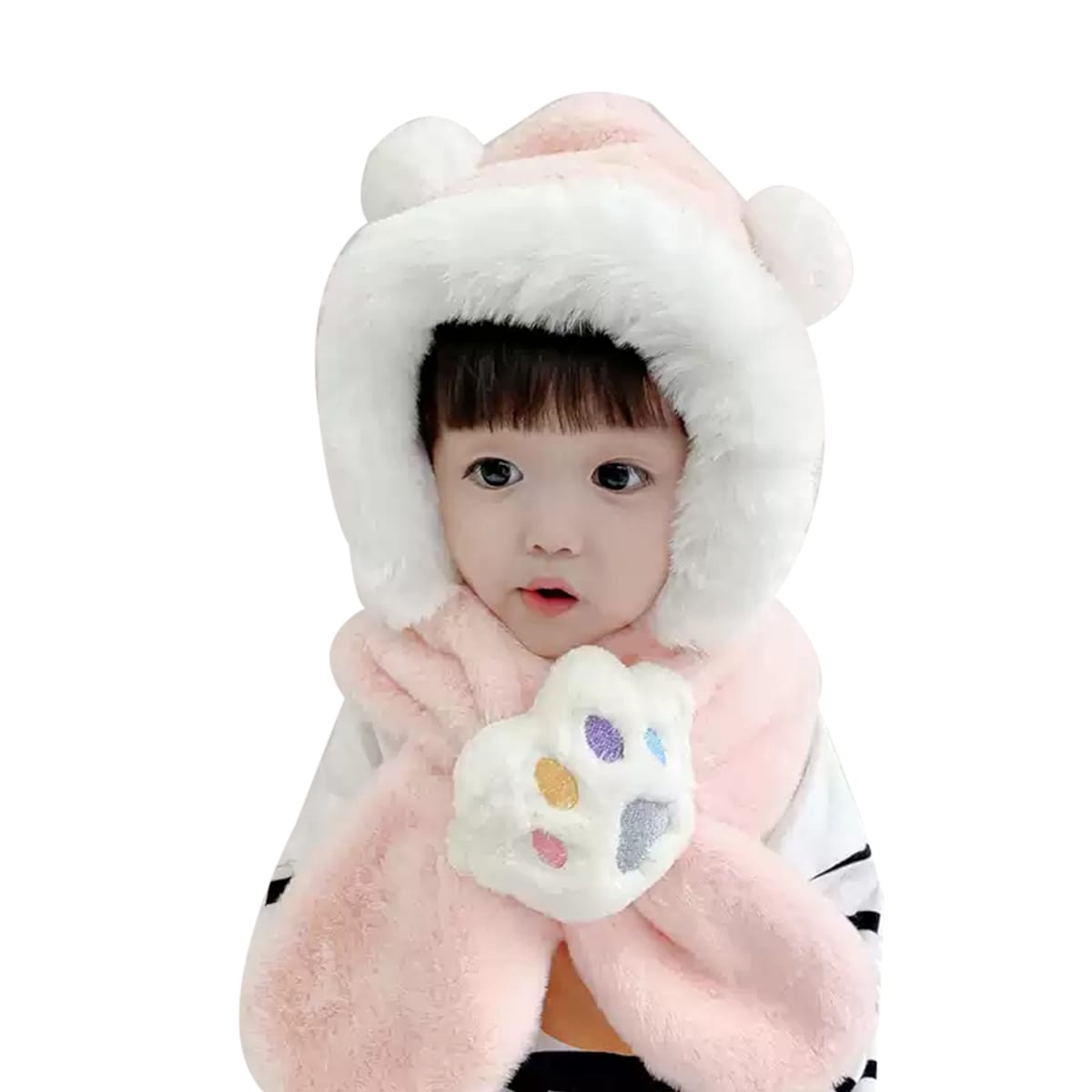 GORRO INFANTIL CON BUFANDA HUELLA TALLA UNICA | 12 UNID5