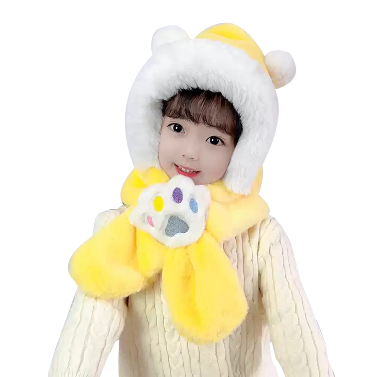 GORRO INFANTIL CON BUFANDA HUELLA TALLA UNICA | 12 UNID4
