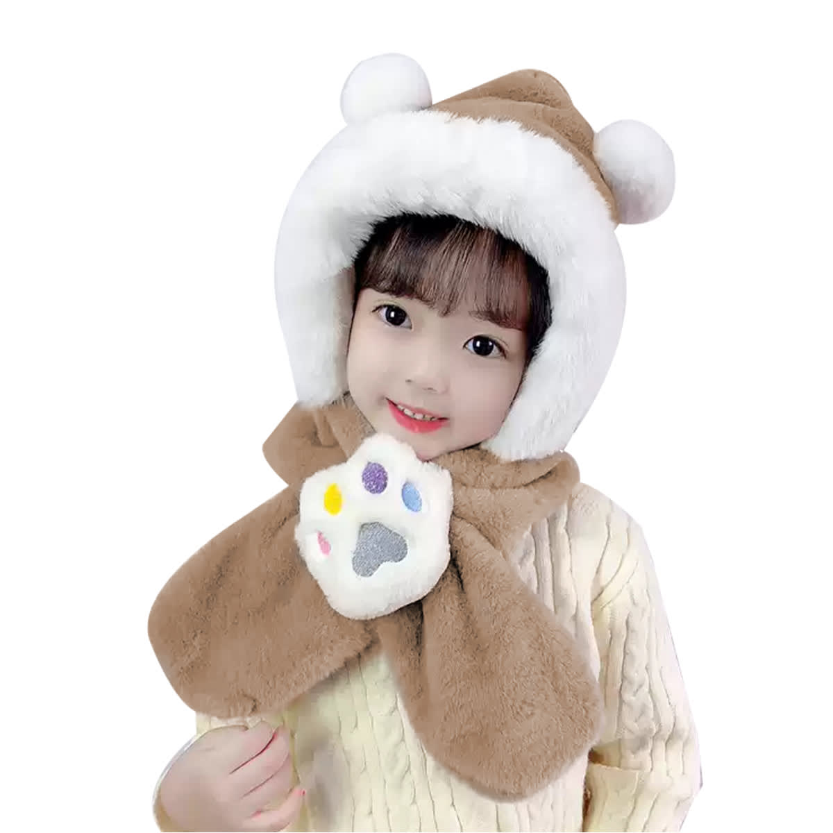 GORRO INFANTIL CON BUFANDA HUELLA TALLA UNICA | 12 UNID2