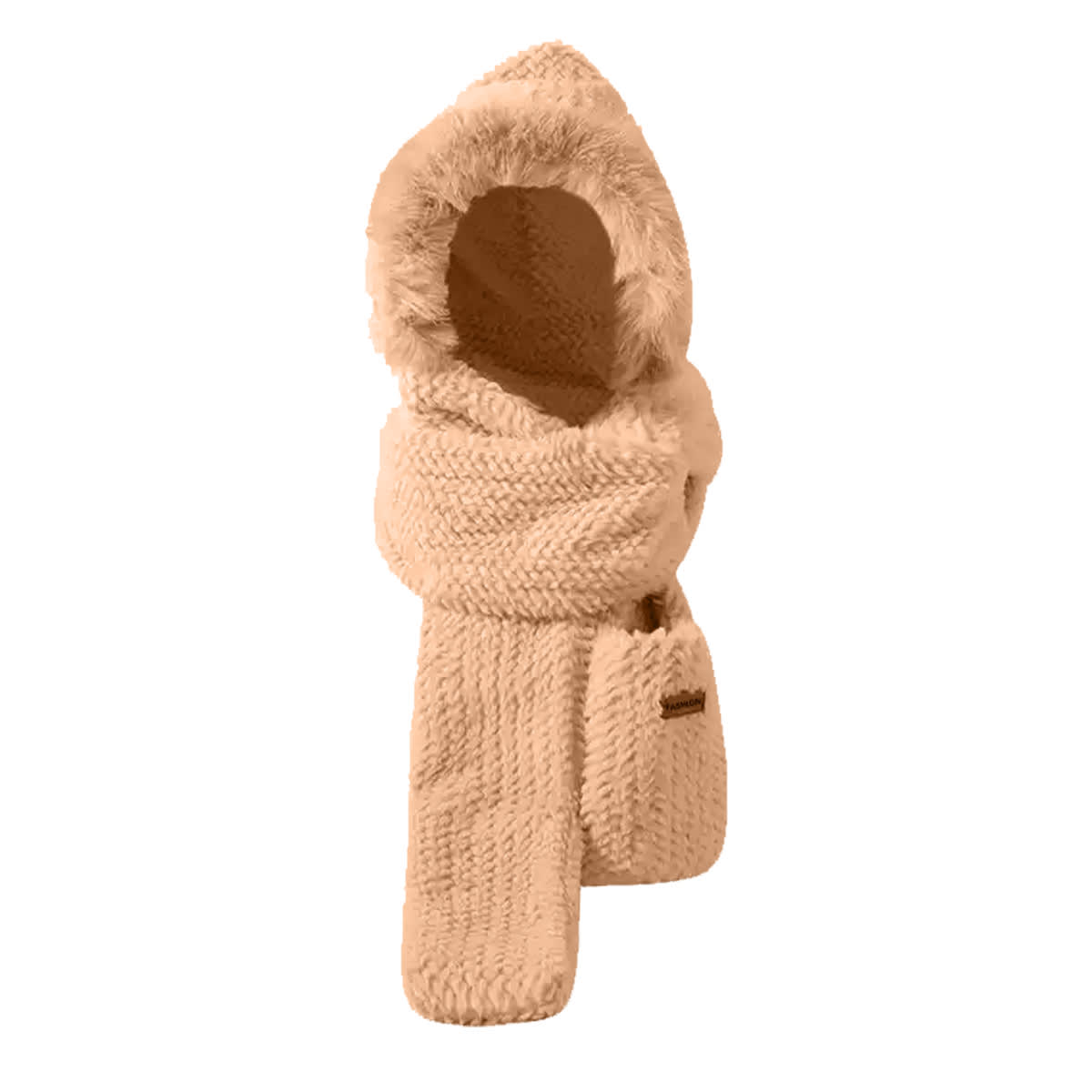 GORRO DE MUJER CON BUFANDA Y GUANTES 3 EN 1 COLO LISO  | 12 UNID4