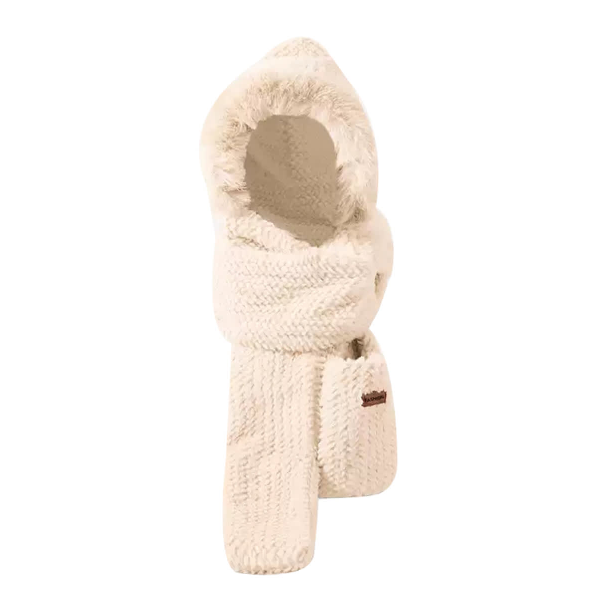 GORRO DE MUJER CON BUFANDA Y GUANTES 3 EN 1 COLO LISO  | 12 UNID2