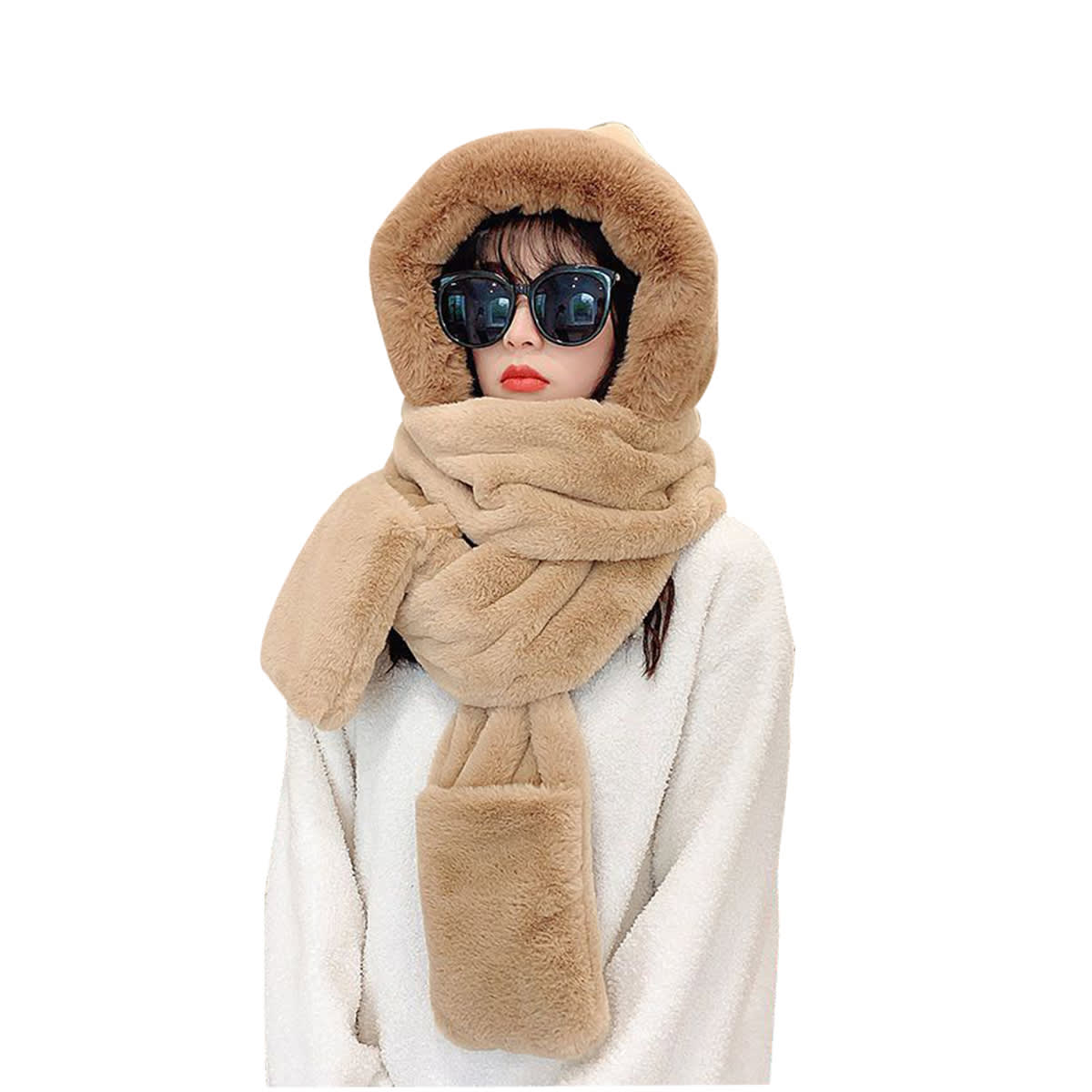 GORRO DE MUJER CON BUFANDA Y GUANTES 3 EN 1 TALLA UNICA | 12 UNID4