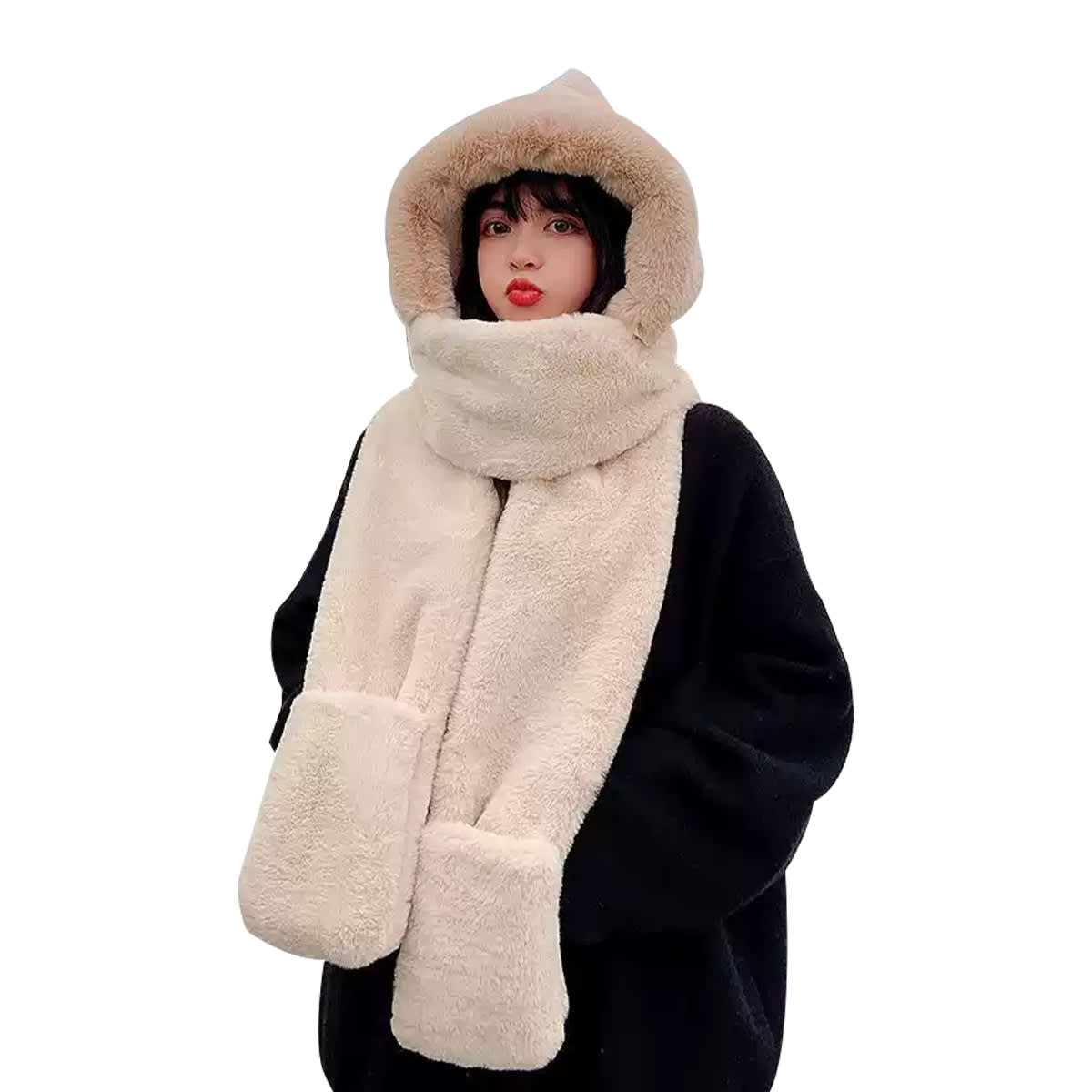 GORRO DE MUJER CON BUFANDA Y GUANTES 3 EN 1 TALLA UNICA | 12 UNID2