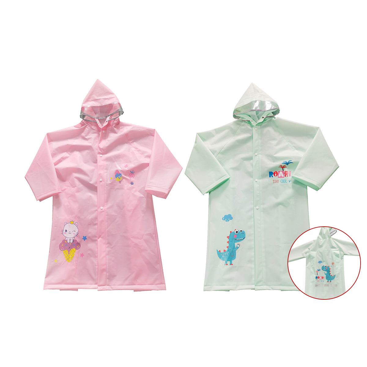 PONCHO IMPERMEABLE INFANTIL UNISEX DISEÑO DINOSAURIO 2XL-4XL3