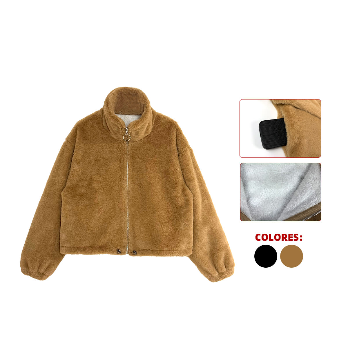 CHAQUETA PELUDA CON CIERRE M-L/L-XL/XL-XXL | VENTA DESDE 12 UNIDADES 0