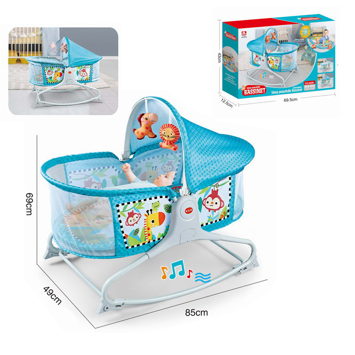 CUNA CON SONIDO Y VIBRACIONES PARA BEBE | 6 UNID 0