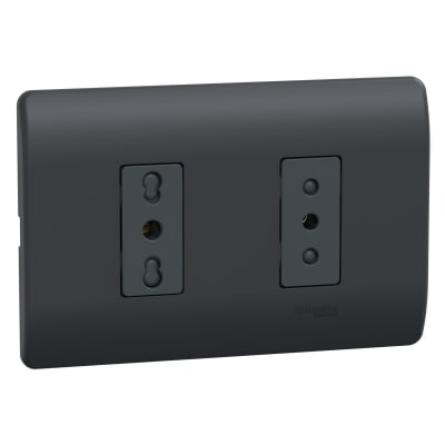 Tomacorriente 10/16A + Toma 10A Black Genesis MWD60946