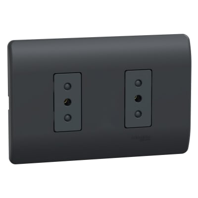 Tomacorriente Doble 10A 2P+T Black Genesis MWD60386