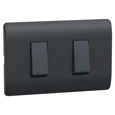 Interruptor Doble 9/24 16A 250V Black Genesis MWD621361