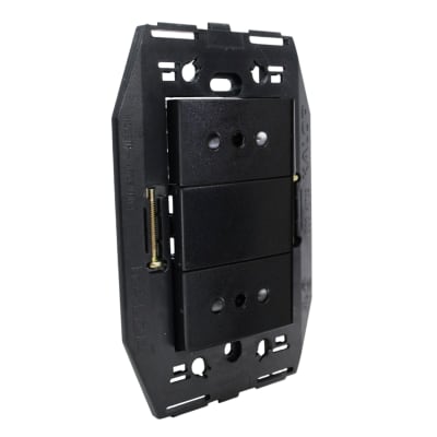 Conjunto Enchufe Doble 2p+T 10a S/Tapa Negro Kalop1