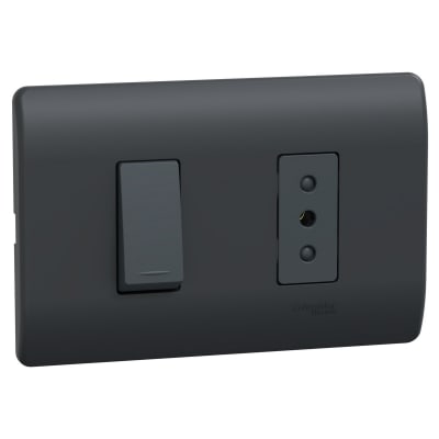 INTERRUPTOR 9/12+TOMA 10A 250V BLACK GENESIS MWD699361