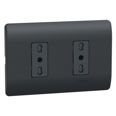 Tomacorriente  Doble 10/16A 2P+T Black Genesis MWD60826