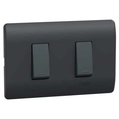 INTERRUPTOR DOBLE 9/15 16A 250V BLACK GENESIS MWD62116