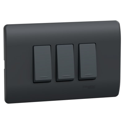 Interruptor Triple 9/32 16A 250V Black Genesis MWD62216
