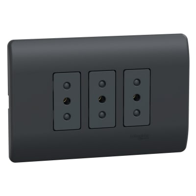 Tomacorriente  Triple 10A 2P+T Black Genesis MWD604961