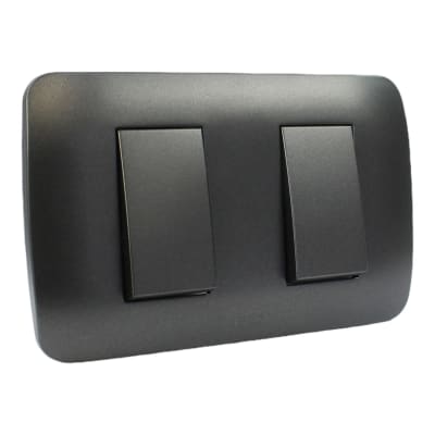 Interruptor Doble 9/15 10A 250V Grafito Armado LEXO1