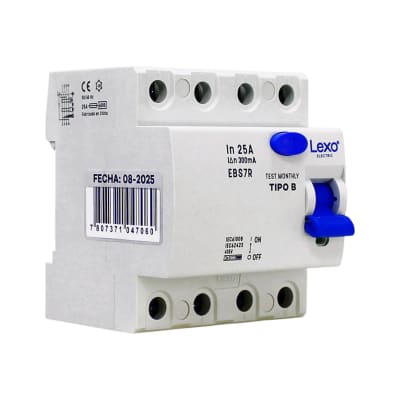 Interruptor Diferencial RCCB 4P 25A Clase B 300mA Lexo