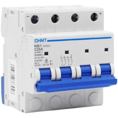 Inter. Automático DC 2x25A Curva C 1000VDC NB1-63DC-4P Chint