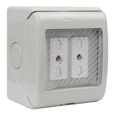 Casquete Hidrobox Tomacorriente Doble 10/16A LEXO