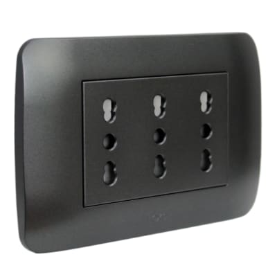 Toma Corriente TRIPLEX 10/16A 250V Grafito LEXO